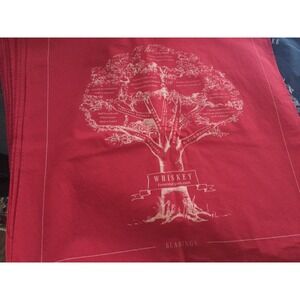 Whiskey Family Tree Bandana OS Red Cotton Infographic Bourbon Decor Bearings
